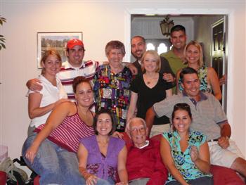 Mee Maw and Pa Pete with most of their grandkids