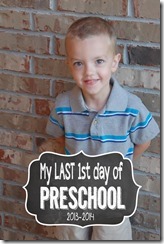 1st day of Preschool Picture